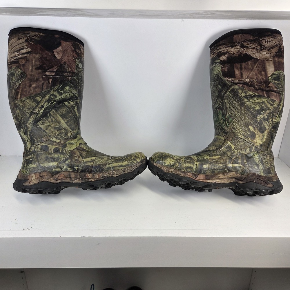 Bogs Rubber Boots Mens 9 Green Mossy Oak Camo Scent Combat Hunting Waterproof